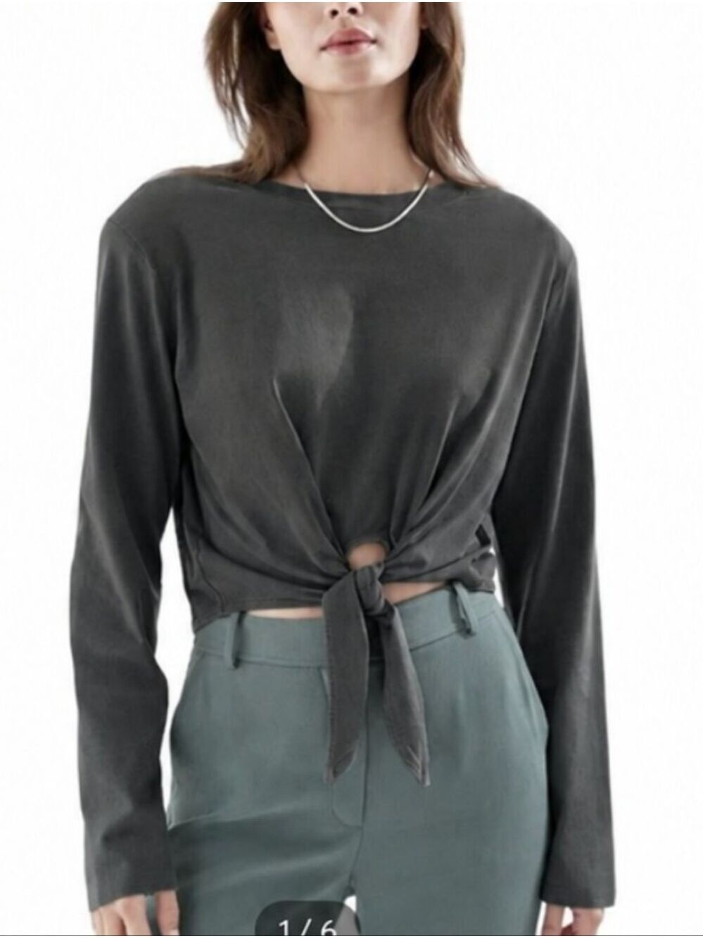 Babaton Headline Tie-Front Cotton Top Size Small NEW
